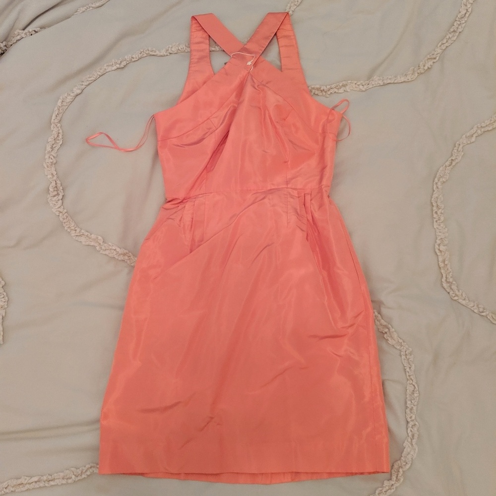 NWT J. Crew Whitley silk taffeta dress salmon pink